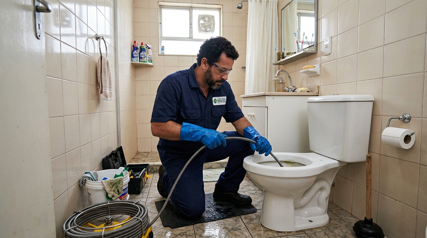 Desentupimento de vaso com equipamento em São José do Rio Preto-SP