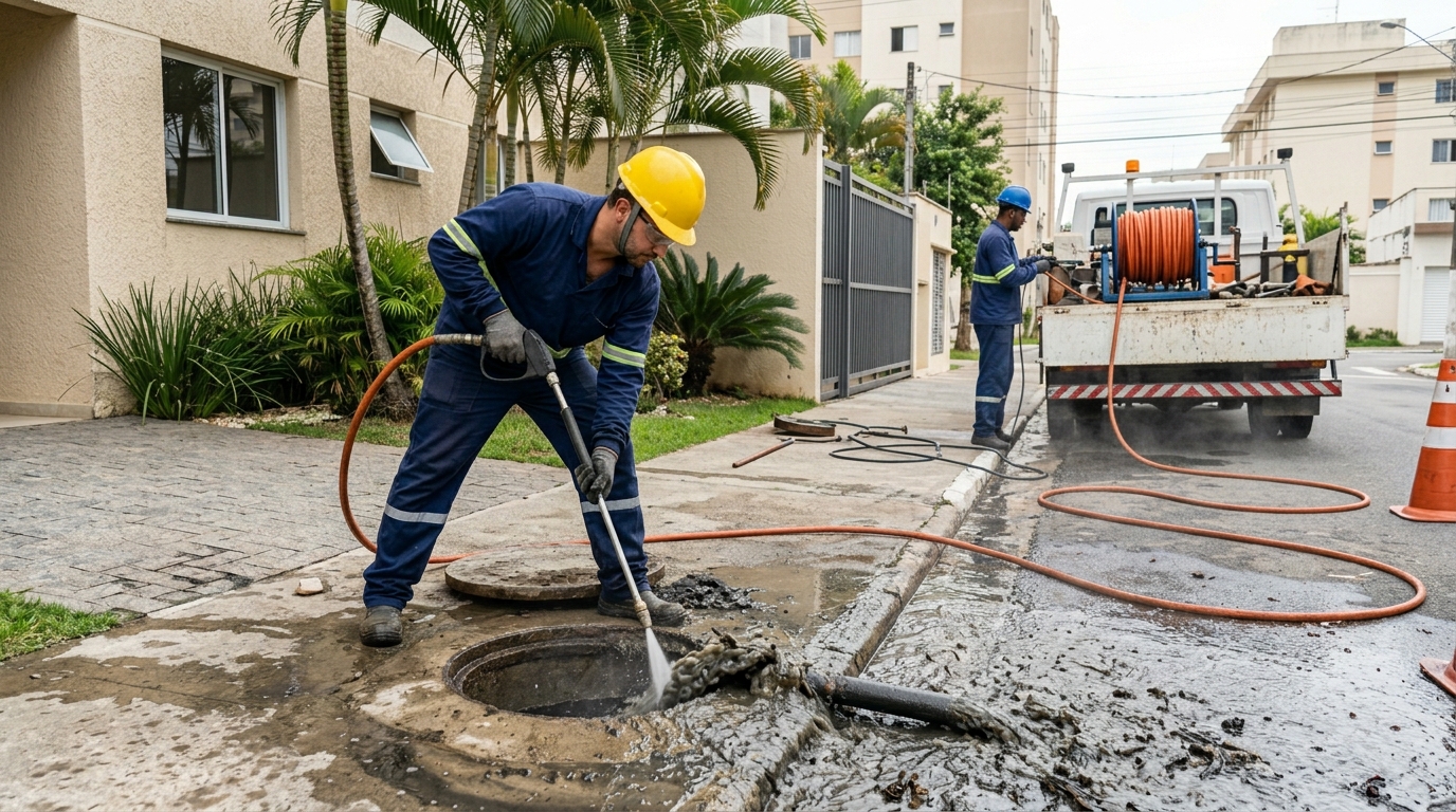 Hidrojateamento com jato de alta pressão em São José do Rio Preto-SP