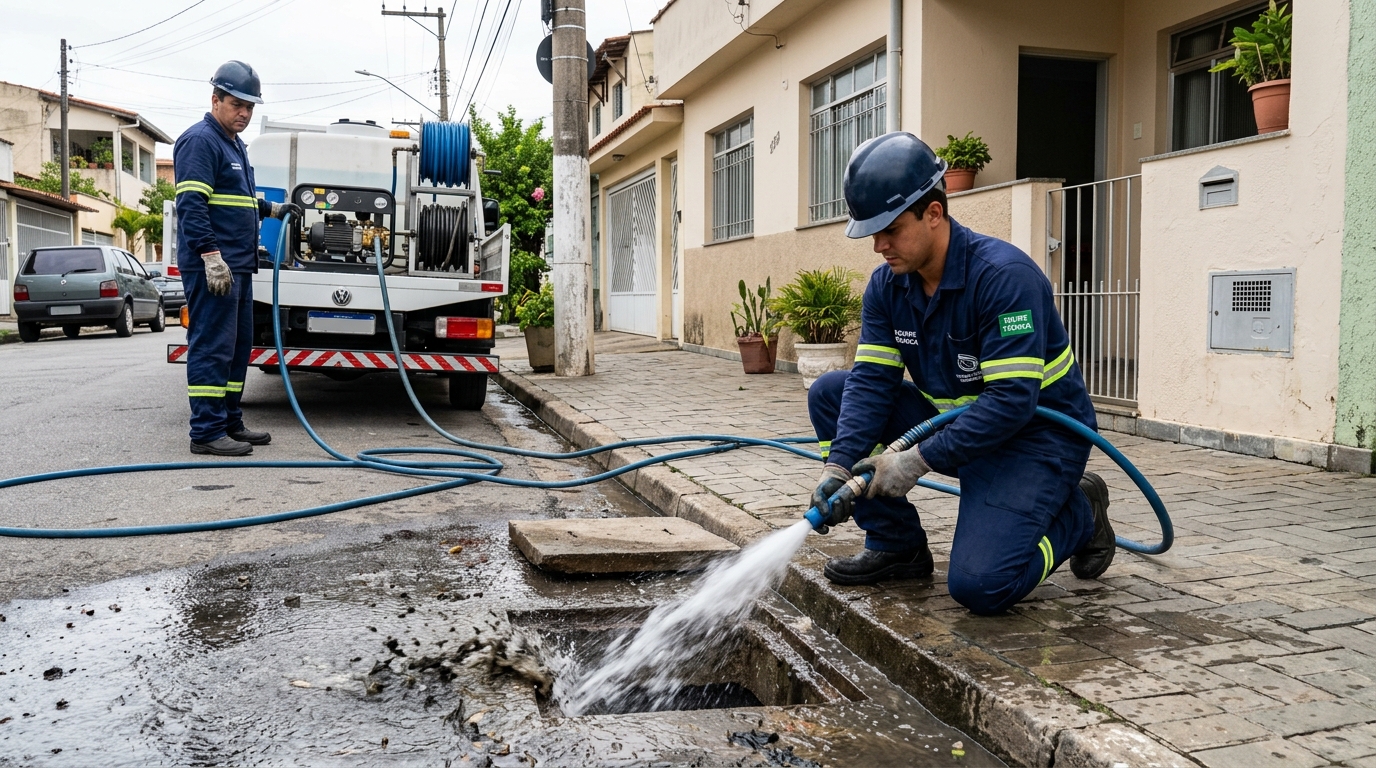 Hidrojateamento de redes hidráulicas em São José do Rio Preto-SP